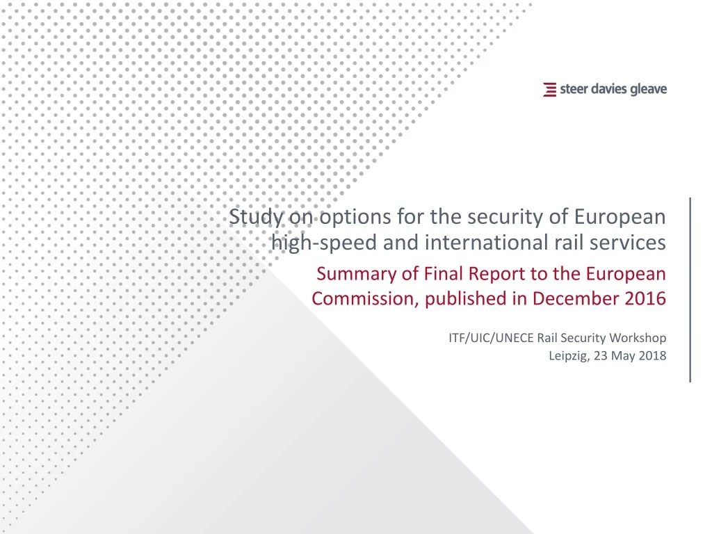 study on options for the security of european high speed and international rail services