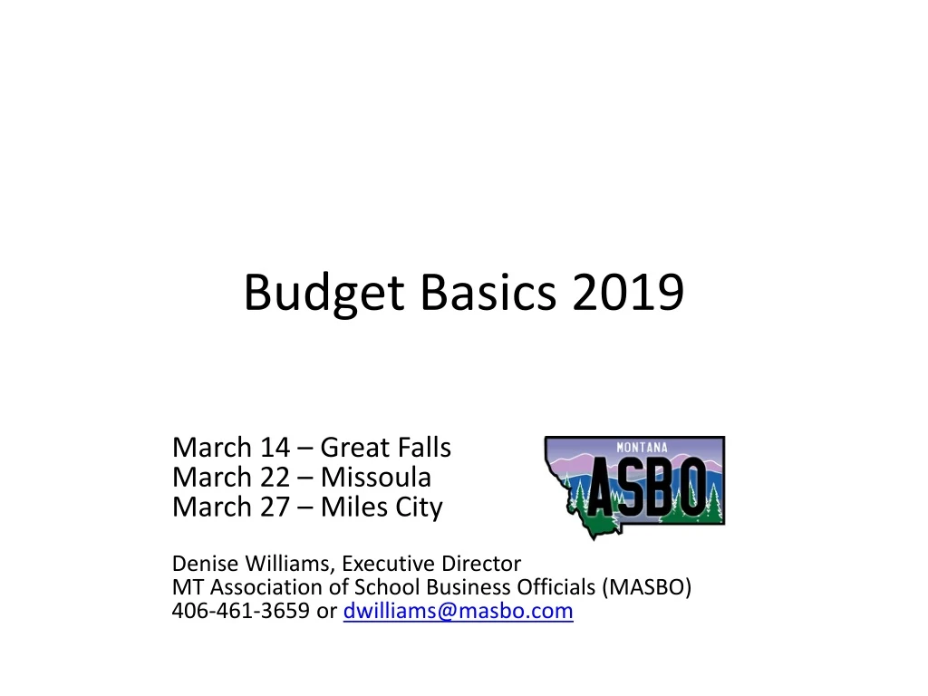 budget basics 2019