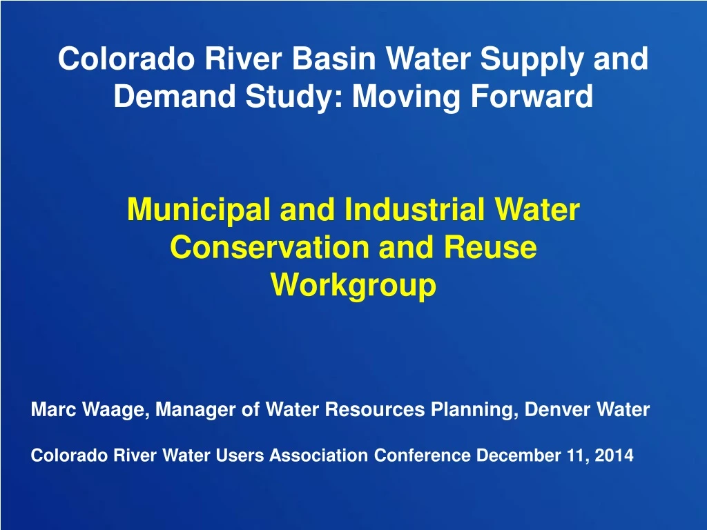colorado river basin water supply and demand