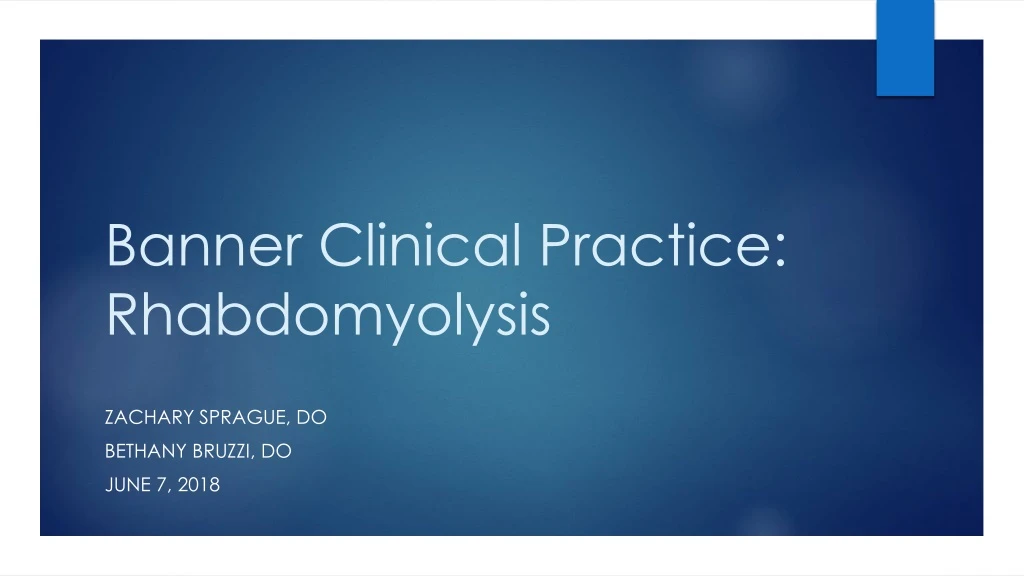 banner clinical practice rhabdomyolysis