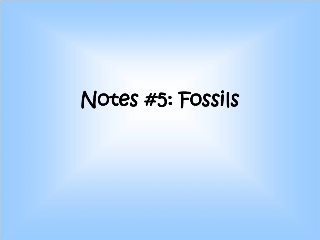 notes 5 fossils