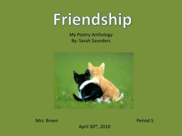 My Poetry Anthology By: Sarah Saunders