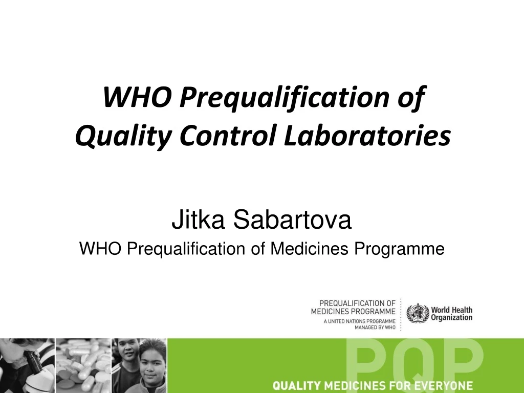jitka sabartova who prequalification of medicines programme