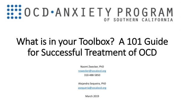 What is in your Toolbox? A 101 Guide for Successful Treatment of OCD