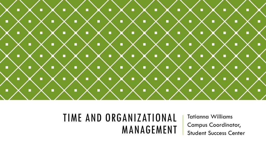 time and organizational management