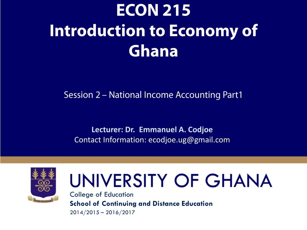 econ 215 introduction to economy of ghana
