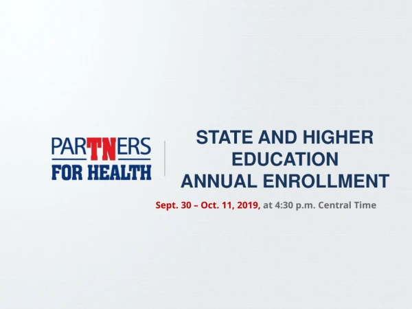 State and Higher education annual enrollment