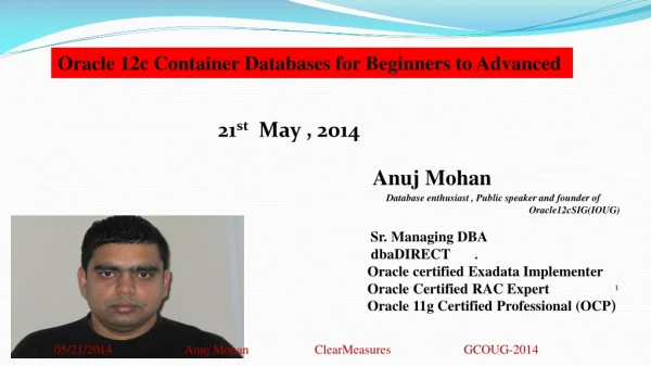 Oracle 12c Container Databases for Beginners to Advanced