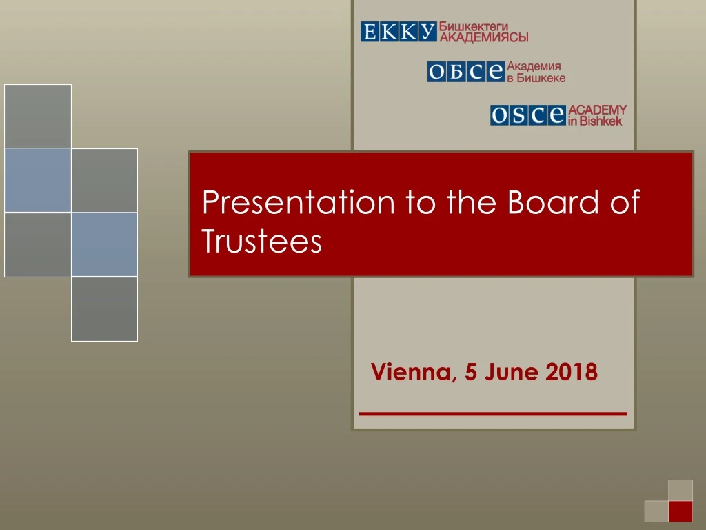presentation to the board of trustees