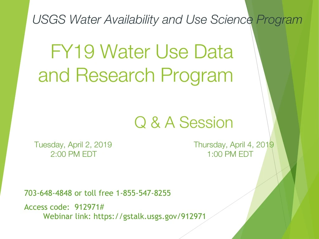 fy19 water use data and research program q a session
