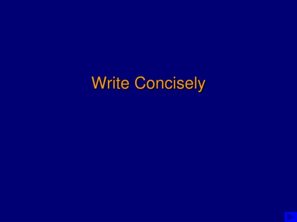 Write Concisely