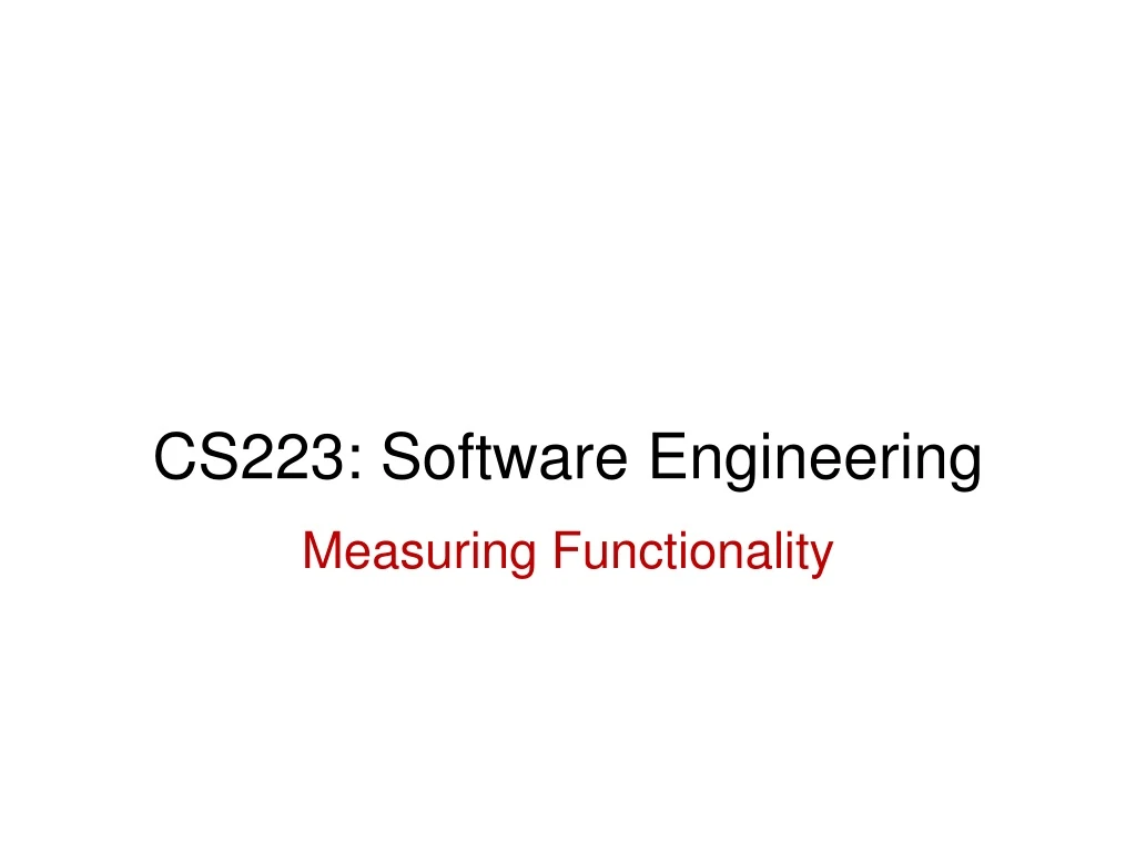 cs223 software engineering