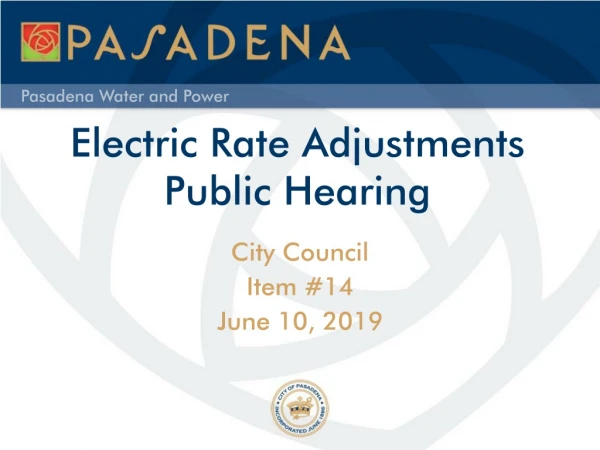 Electric Rate Adjustments Public Hearing