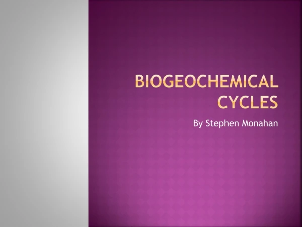 Biogeochemical Cycles