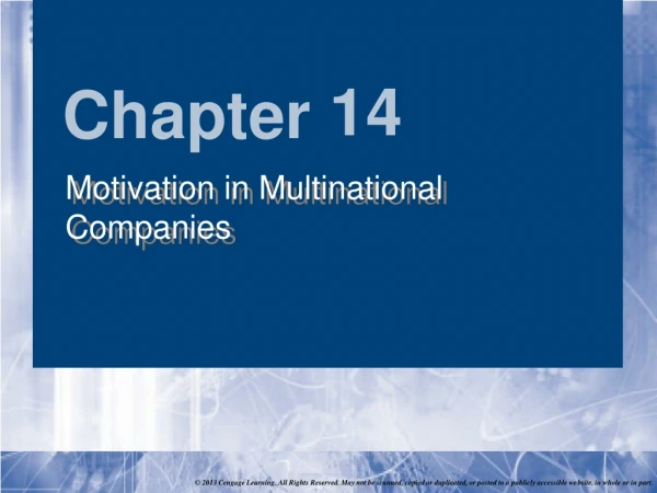 Motivation in Multinational Companies