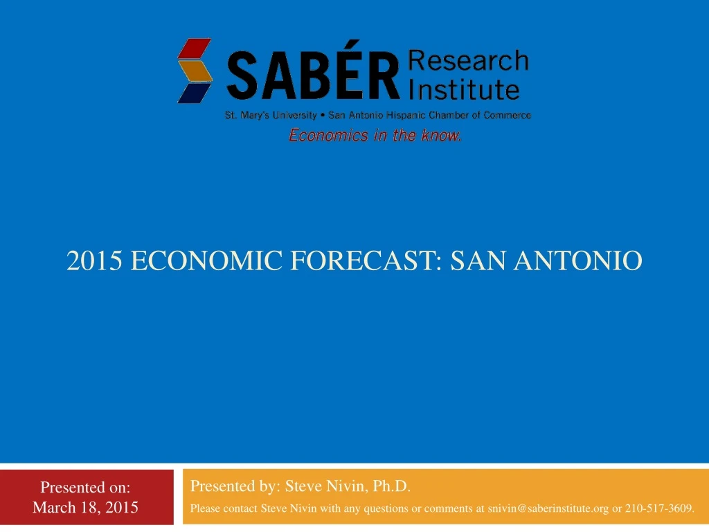 2015 economic forecast san antonio