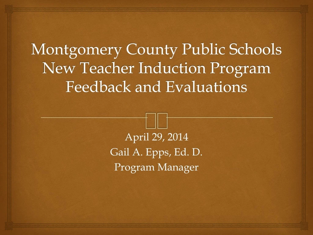 montgomery county public schools new teacher induction program feedback and evaluations