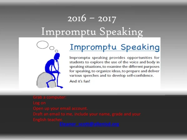2016 – 2017 Impromptu Speaking