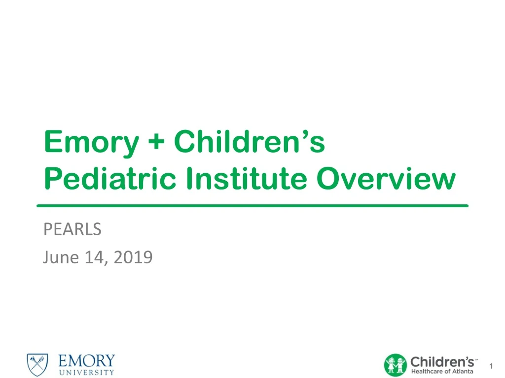 emory children s pediatric institute overview