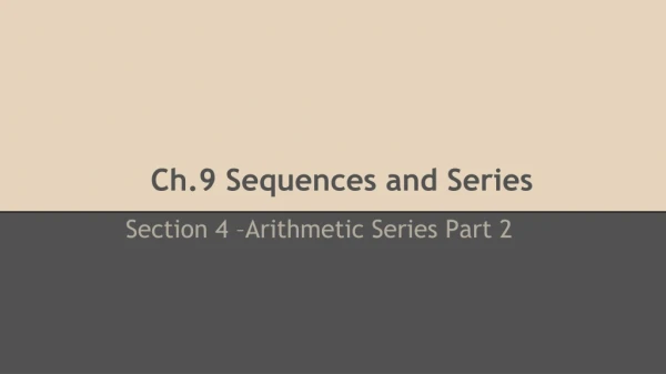 Ch.9 Sequences and Series