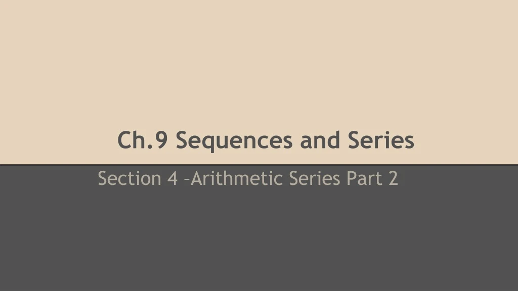ch 9 sequences and series