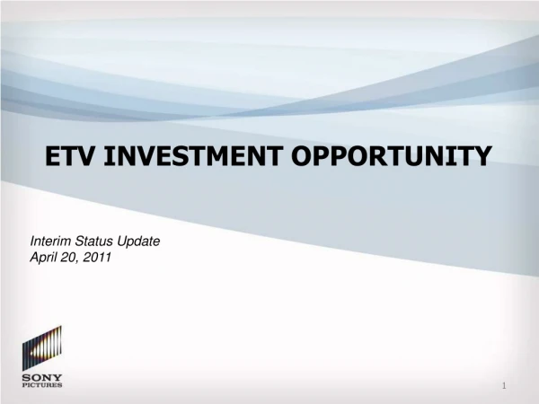 ETV Investment Opportunity