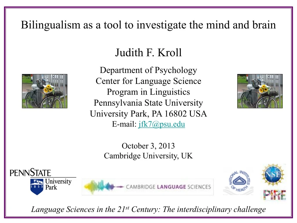 bilingualism as a tool to investigate the mind