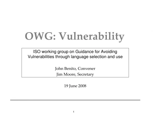 OWG: Vulnerability