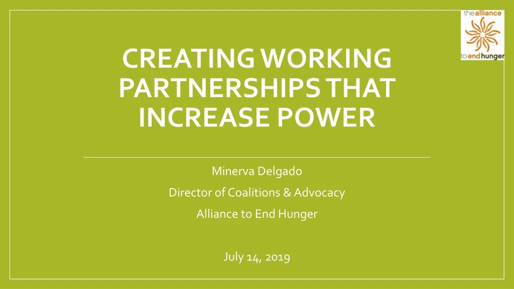 creating working partnerships that increase power