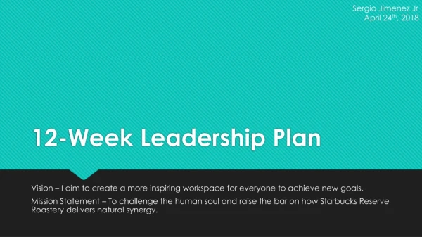 12-Week Leadership Plan