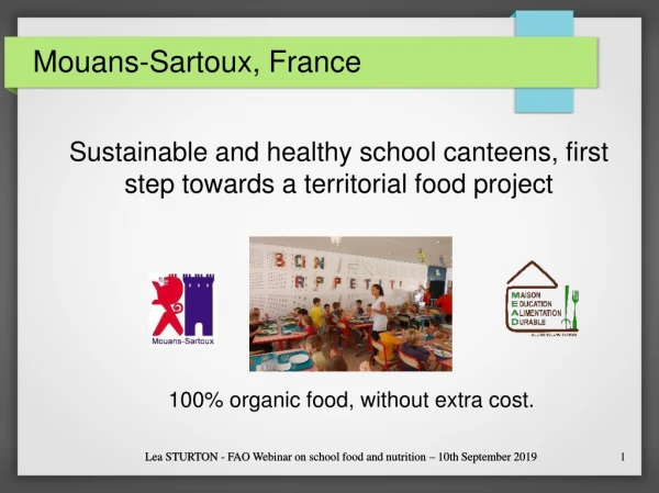 Lea STURTON - FAO Webinar on school food and nutrition – 10th September 2019