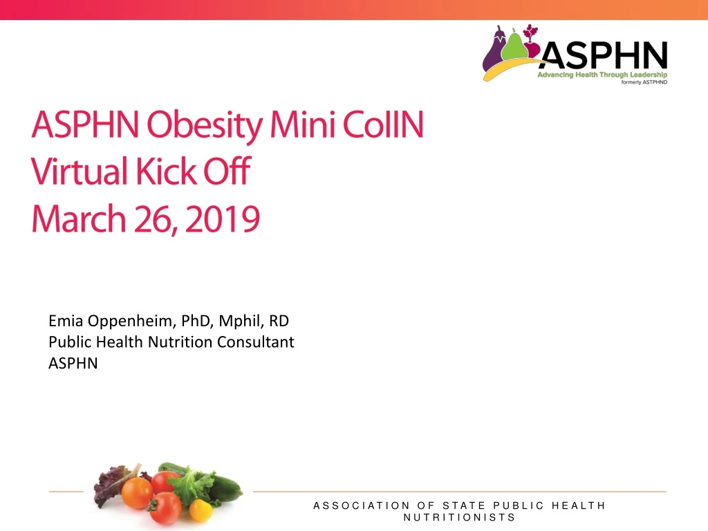 asphn obesity mini coiin virtual kick off march 26 2019
