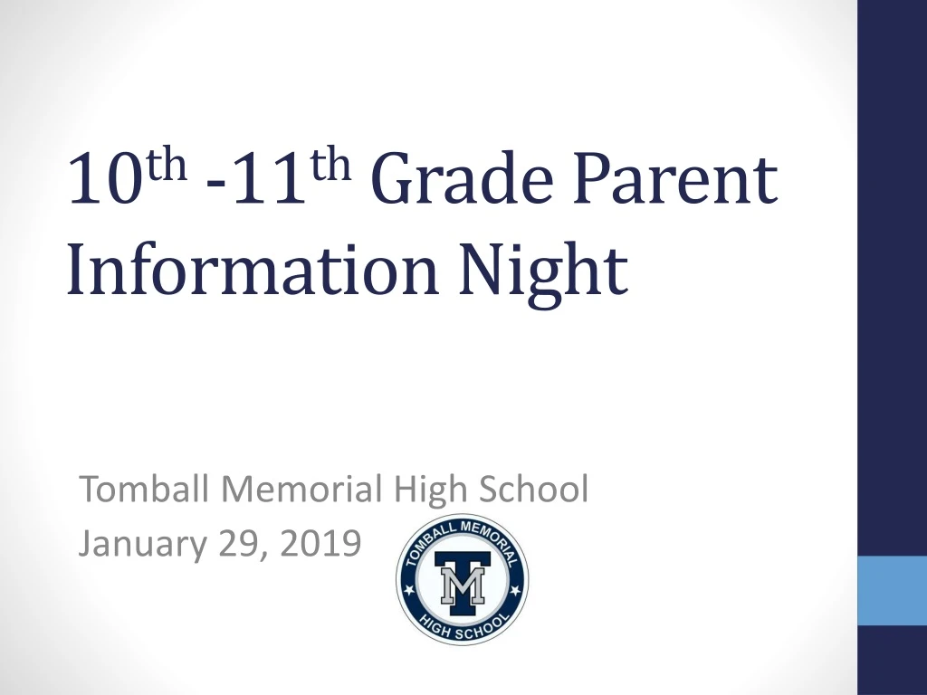 10 th 11 th grade parent information night