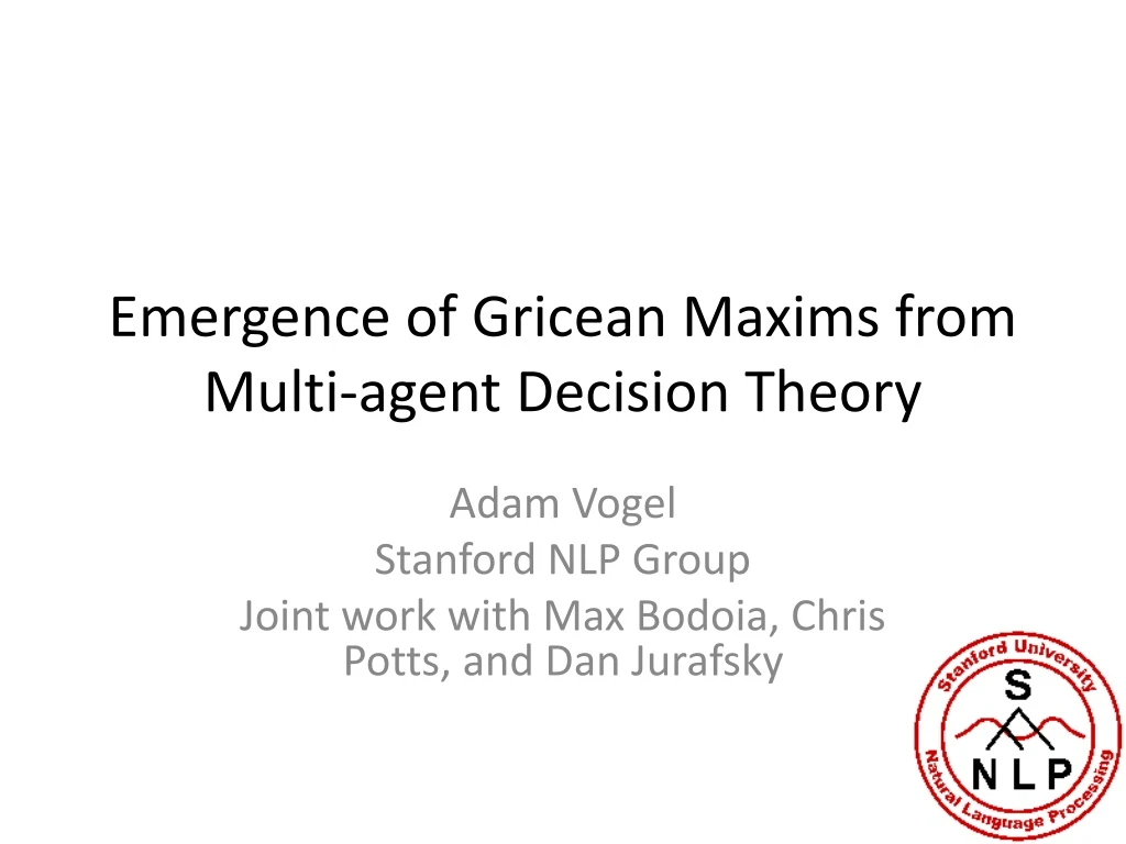 emergence of gricean maxims from multi agent decision theory
