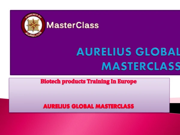 Biotech products Training in Europe