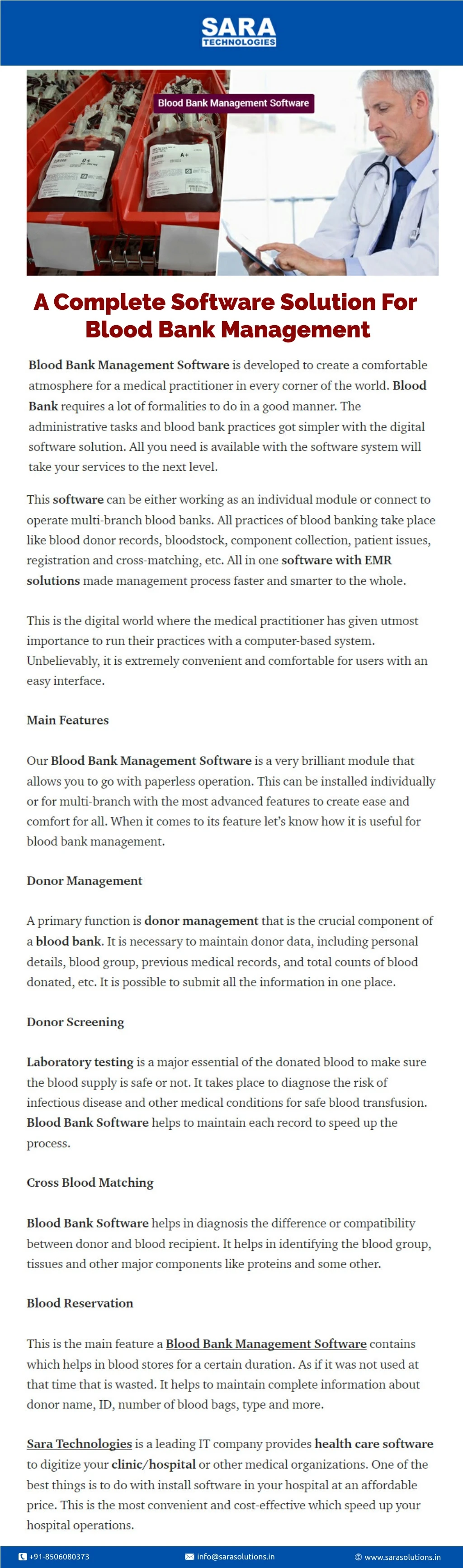 a complete software solution for blood bank