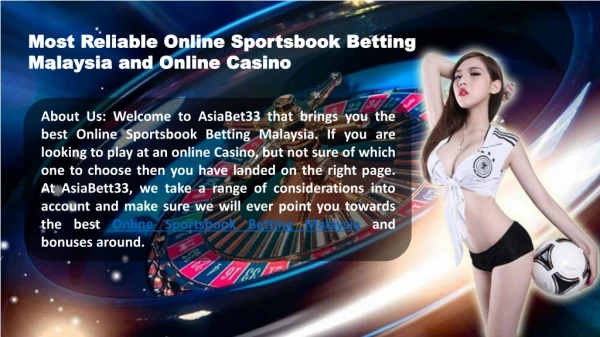 Most reliable online sportsbook betting malaysia and online casino