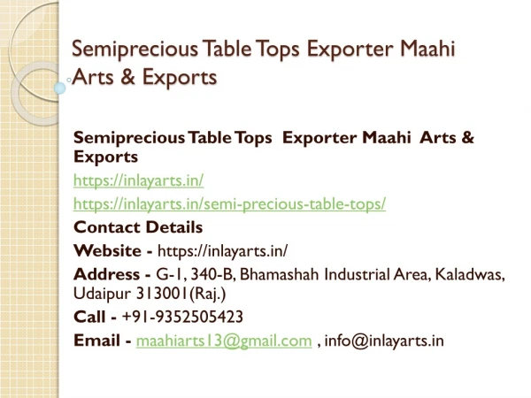 semiprecious table tops exporter maahi arts exports
