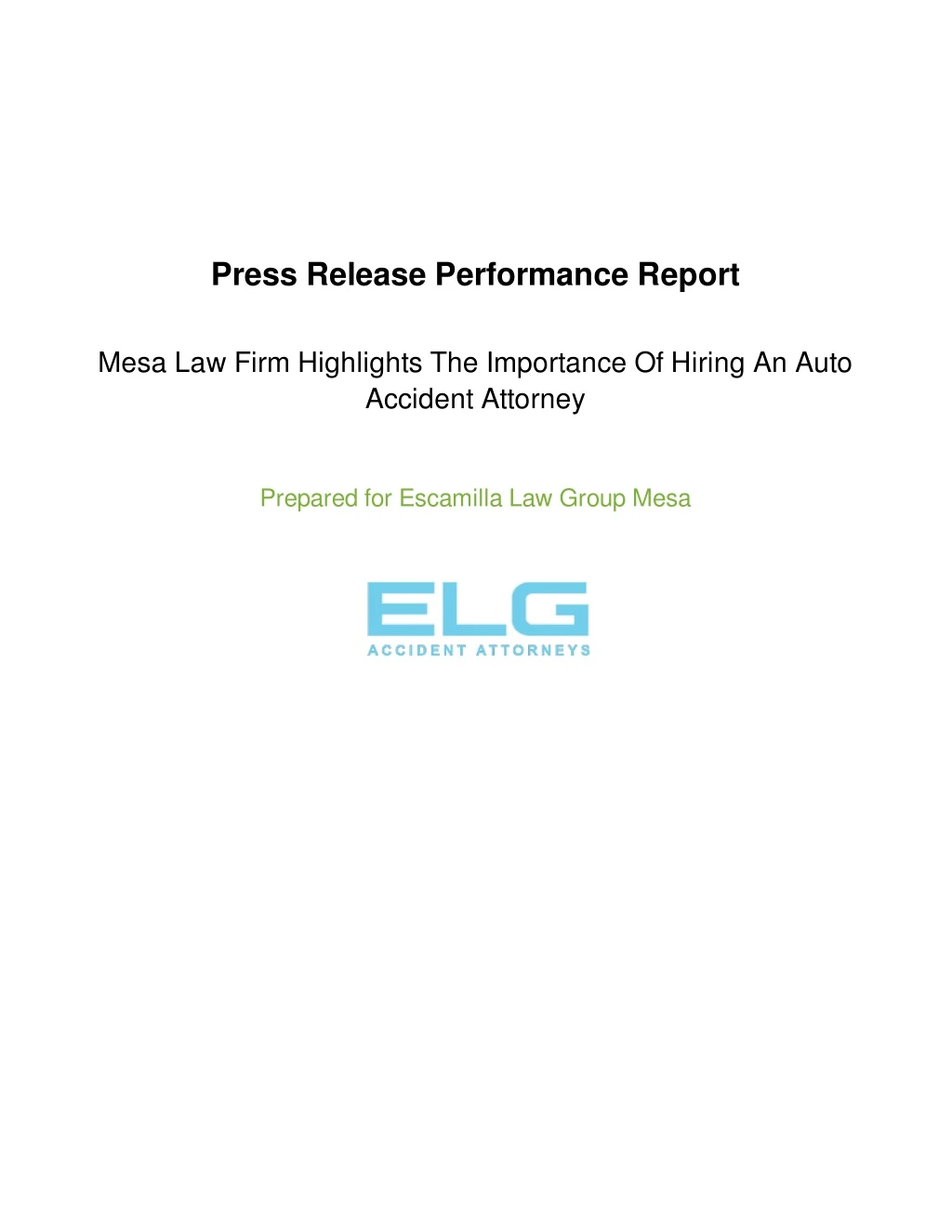 press release performance report