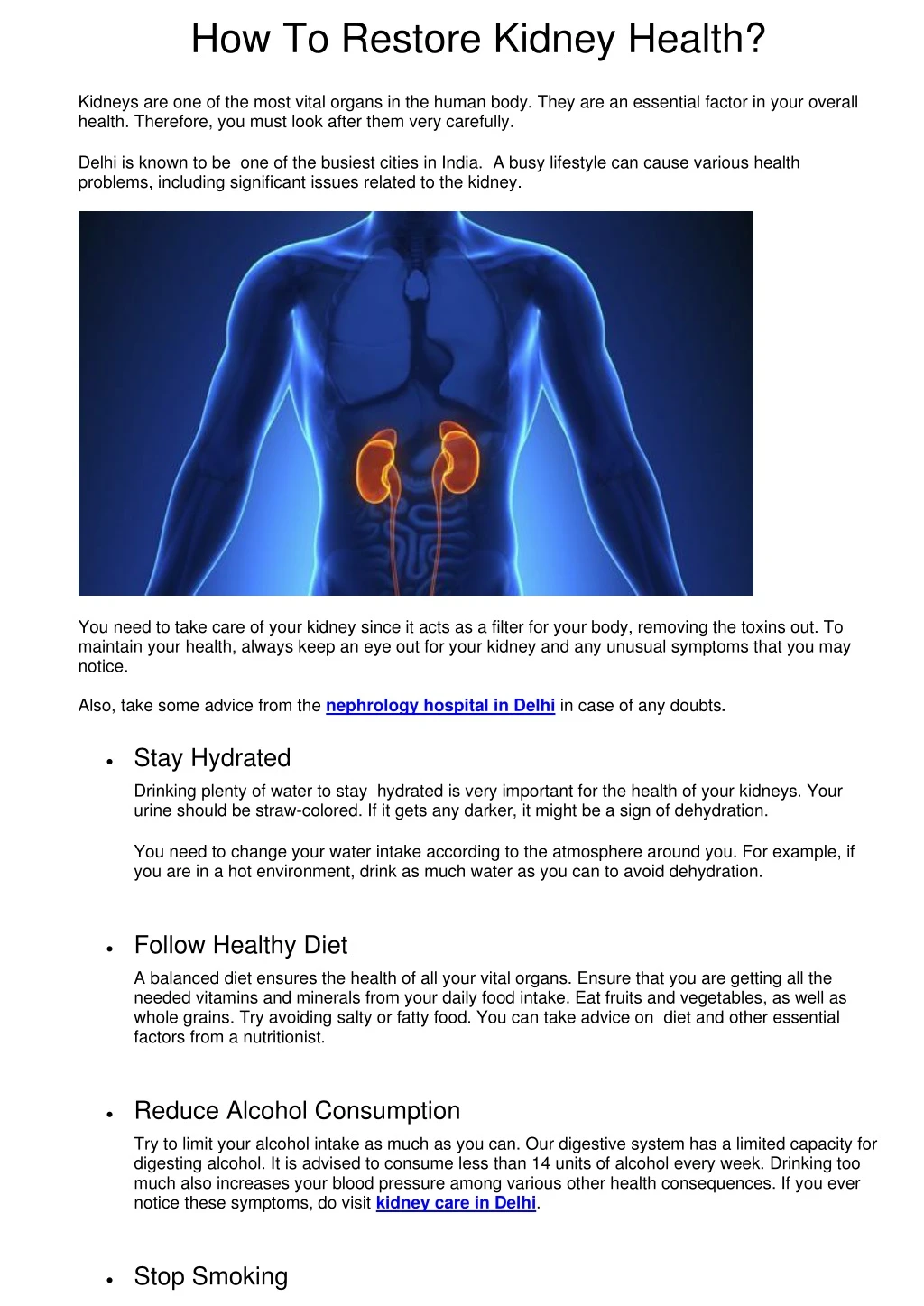 how to restore kidney health kidneys