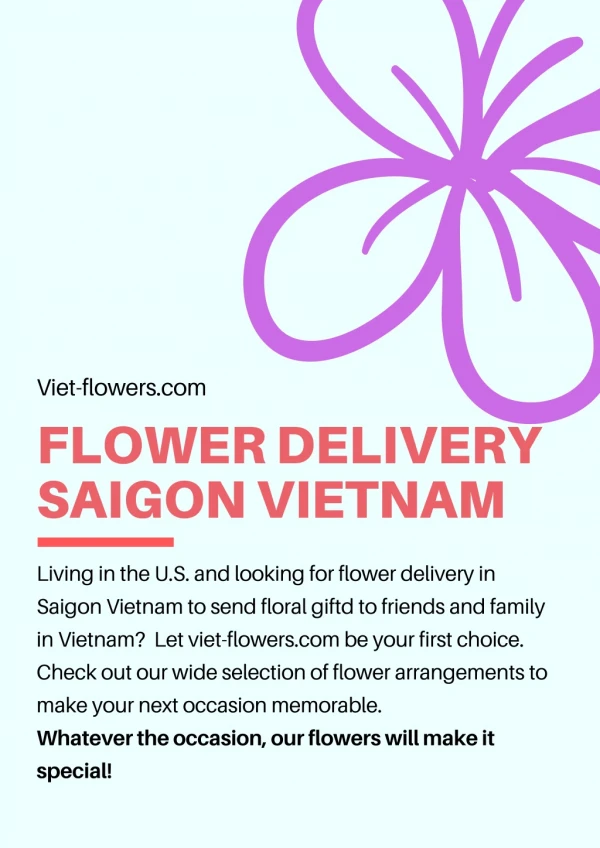 Flower Delivery Saigon Vietnam | Viet-flowers.com