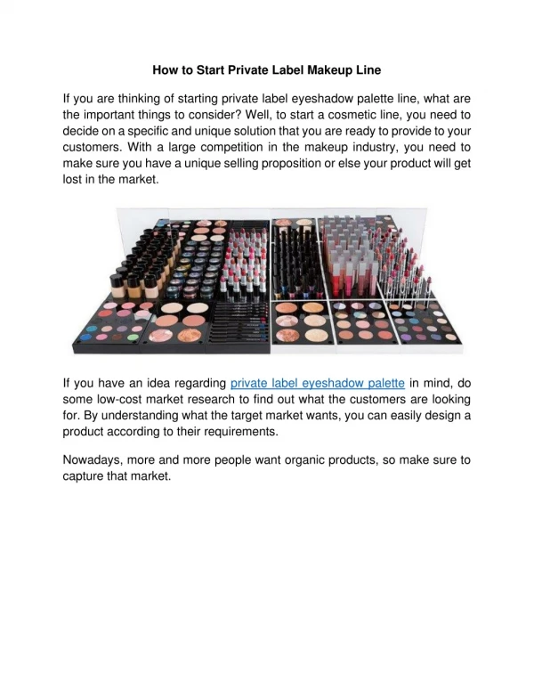 How to Start Private Label Makeup Line