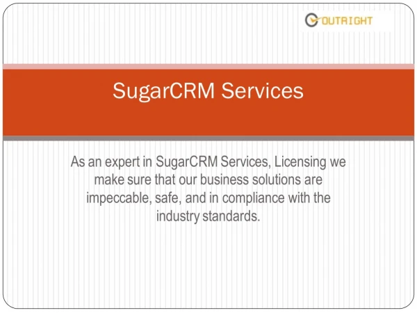 SugarCRM Services | SugarCRM Customization & Integration | Outright Store