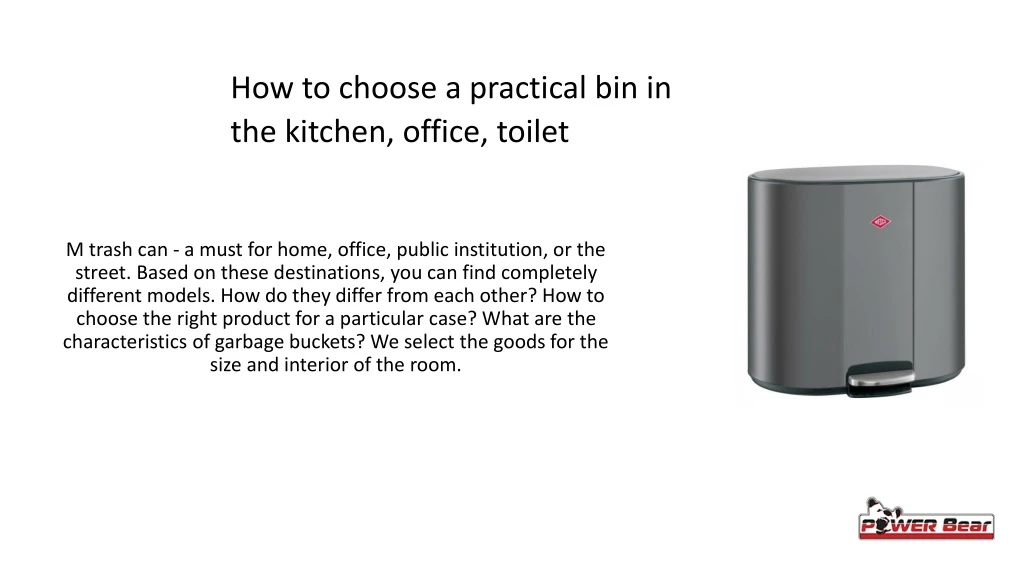 how to choose a practical bin in the kitchen