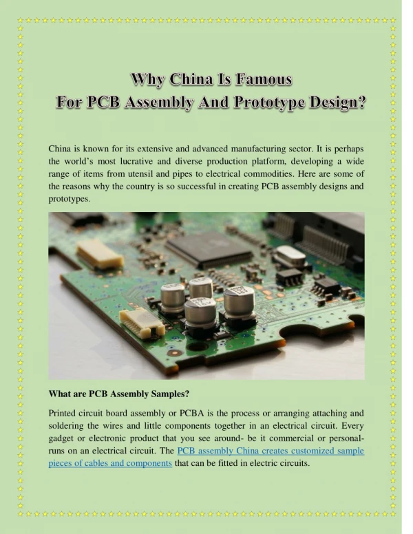 Why China Is Famous For PCB Assembly And Prototype Design?