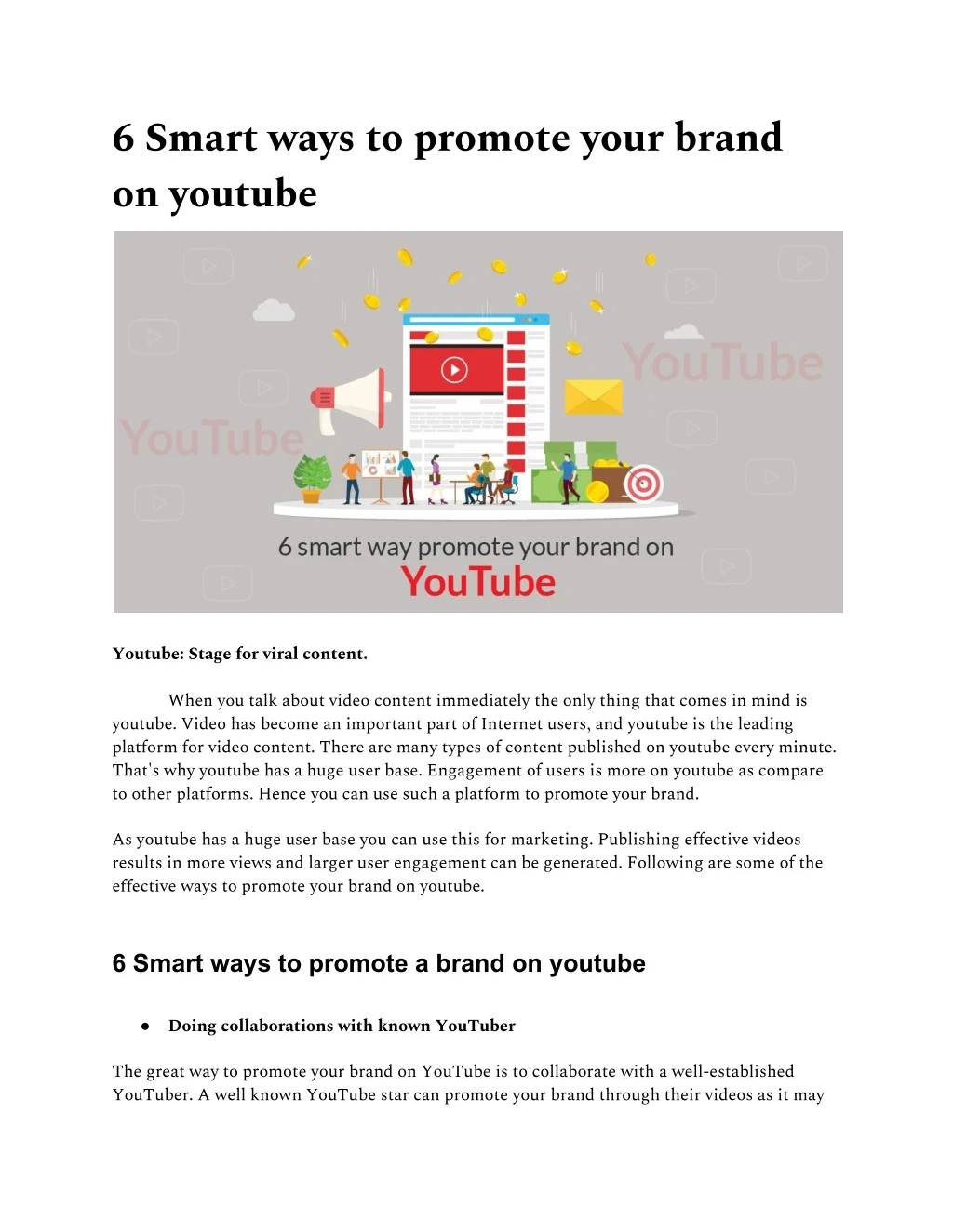 6 smart ways to promote your brand on youtube