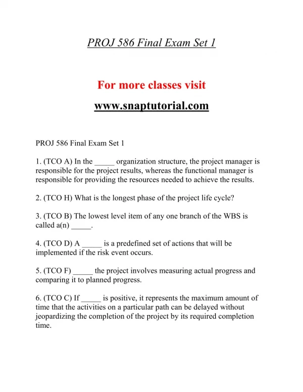PROJ 586 Education Specialist / snaptutorial.com