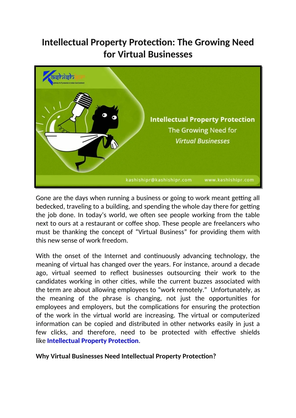 intellectual property protection the growing need