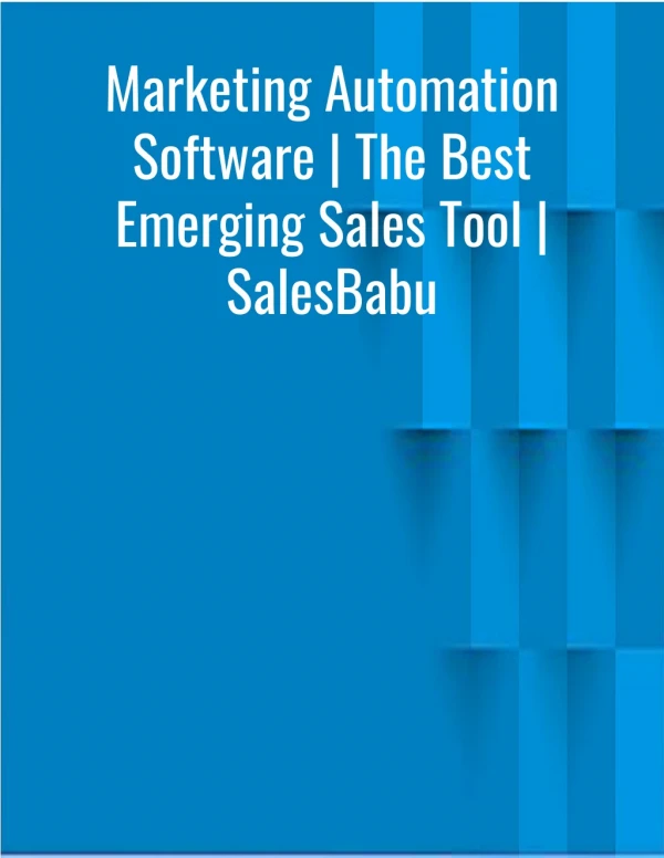 marketing automation software the best emerging