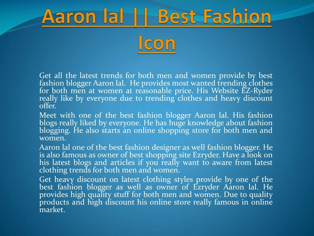 aaron lal best fashion icon